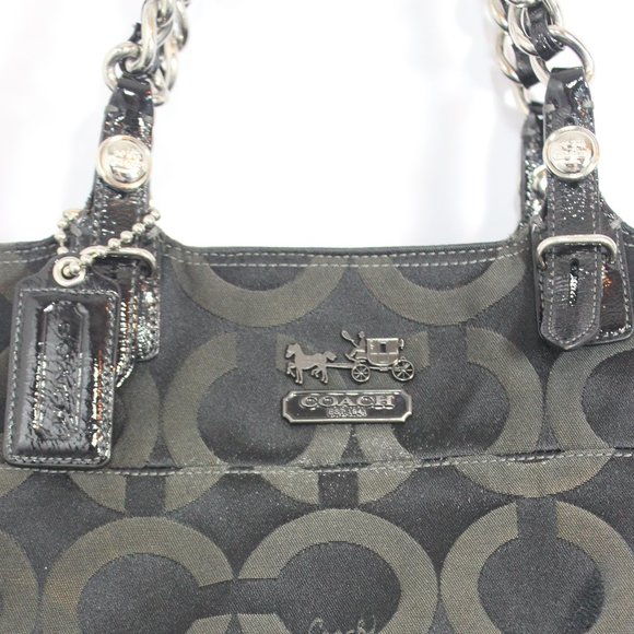 Madison Mia Op Art Sig ChainLink Sateen Canvas Bag - Picture 2 of 8